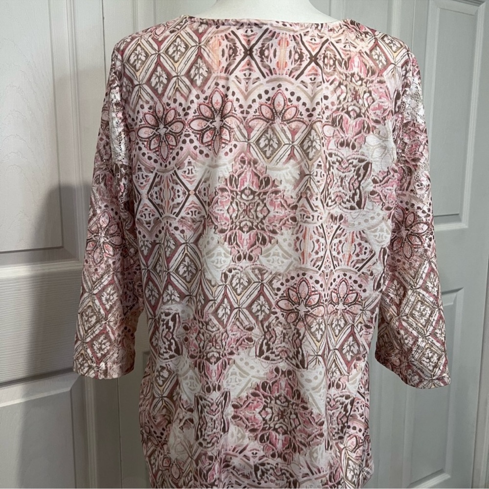 🍊 Alfred Dunner Long Sleeve Blouse Shirt Top - Size Medium